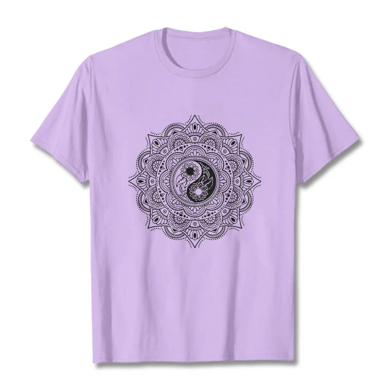 Buddha Stones Mandala YinYang Symbol Pattern Tee T-shirt