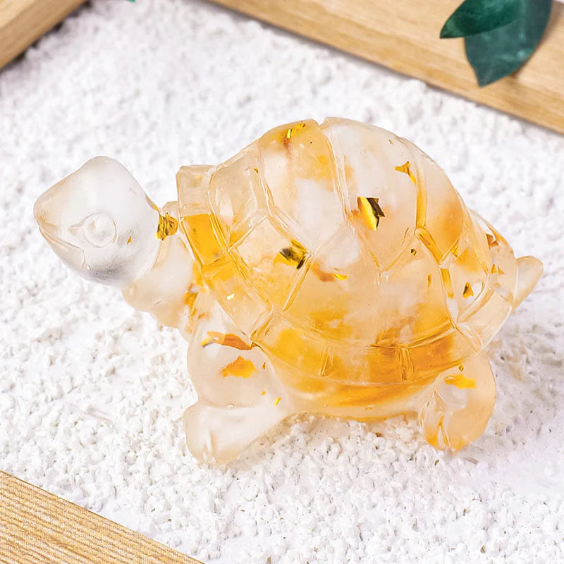 Buddha Stones Various Stone Citrine Green Aventurine Amethyst Mini Turtle Prosperity Home Decoration