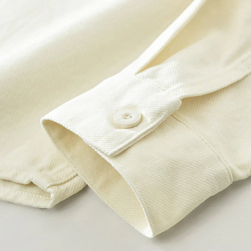 Buddha Stones Spring Commute Buttons Long Sleeve Shirt Men Cotton Clothing With Pockets