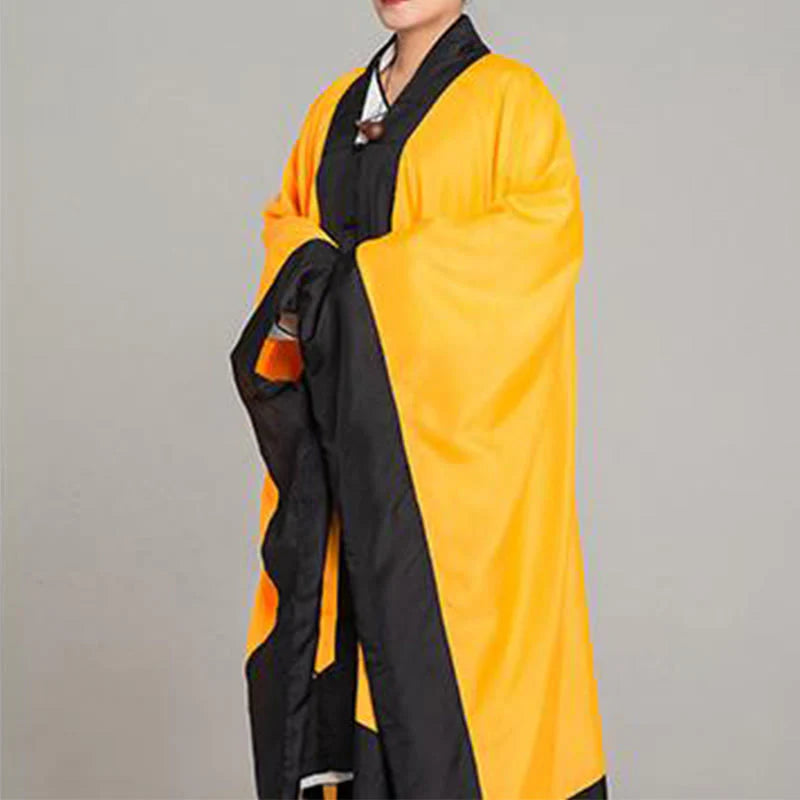 Buddha Stones Wudang Solid Color Long Wide Sleeve Unisex Taoist Robe Kimono For Qigong Tai Chi Ceremony