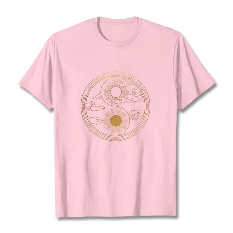 Buddha Stones Yin Yang Sun Auspicious Clouds Tee T-shirt