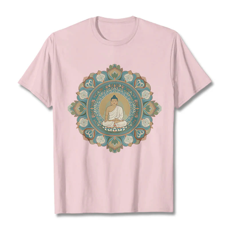 Buddha Stones Mandala Flower Buddha Tee T-shirt