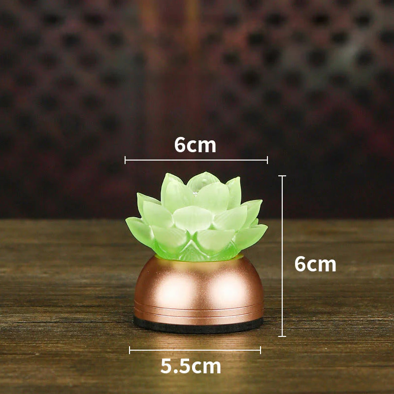 Buddha Stones Lotus Liuli Glass Copper New Begining Home Decoration