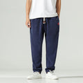 Buddha Stones Fall Plain Corduroy Embroidery Design Men's Harem Pants With Pockets