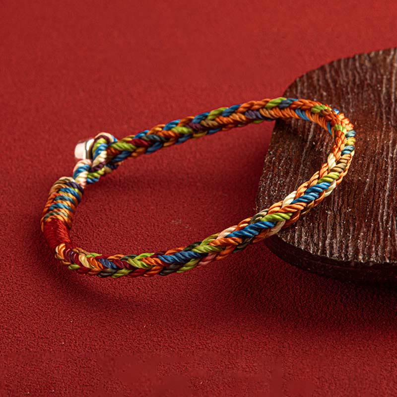 Buddha Stones May you be healthy and happy Lucky Multicolored Bracelet