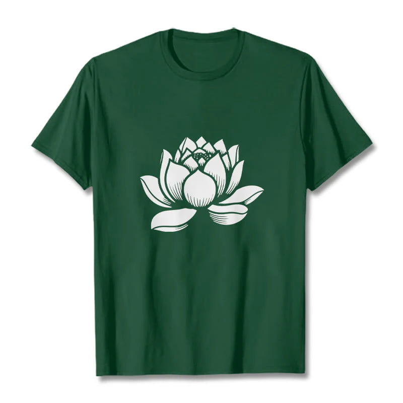 Buddha Stones Lotus Flower Design Tee T-shirt