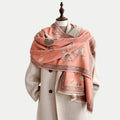 Buddha Stones Winter Birds Bamboo Leaves Vines Pattern Soft Scarf Shawl