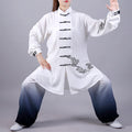 Buddha Stones Auspicious Clouds Gradient Meditation Prayer Spiritual Zen Tai Chi Qigong Practice Women's Clothing Set