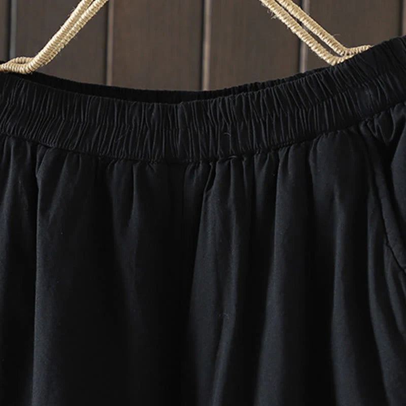 Buddha Stones Plain Warm Women's Harem Pants With Pockets