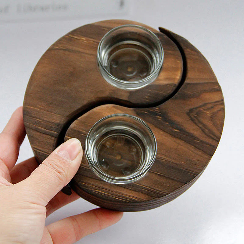 Buddha Stones Yin Yang Wood Candle Holder Meditation Rituals Use Items (Extra 35% Off | USE CODE: FS35)