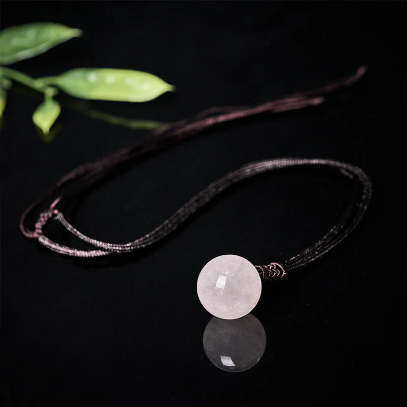 Buddha Stones Amethyst Yellow Agate Various Agate Pink Crystal Lazurite Lapis Lazuli Balance Necklace Pendant