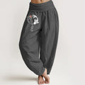 Buddha Stones Pure Cotton Koi Fish Pattern Women's Elastic Waist Harem Pants