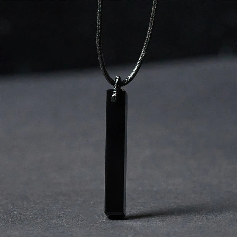 Buddha Stones Black Obsidian Blue Sandstone Transformation Necklace Pendant
