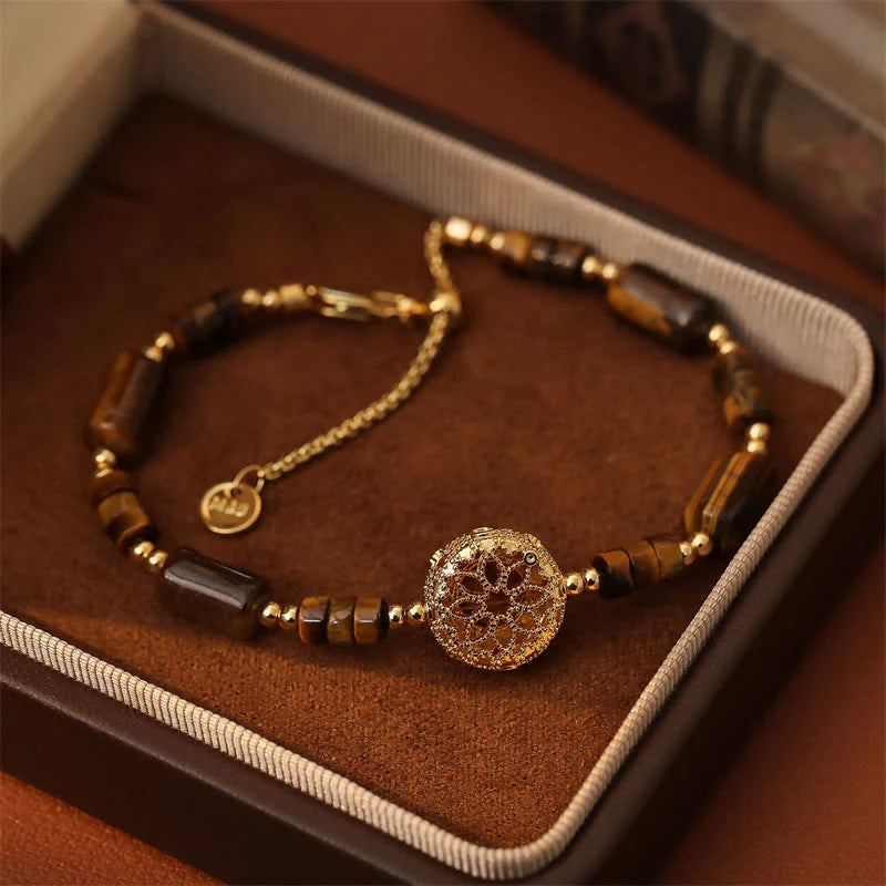 Buddha Stones Natural Tiger Eye Protection Strength Chain Bracelet