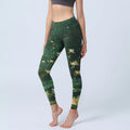 Buddha Stones Dreamlike Lotus Flower Leaf Print Gym Leggings Women's Yoga Pants