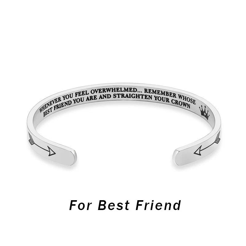 Buddha Stones Inspirational Bracelets Personalized Gift for Her Him Engraved Mantra Cuff Bangle Crown Jewelry (Extra 40% Off | USE CODE: FS40)