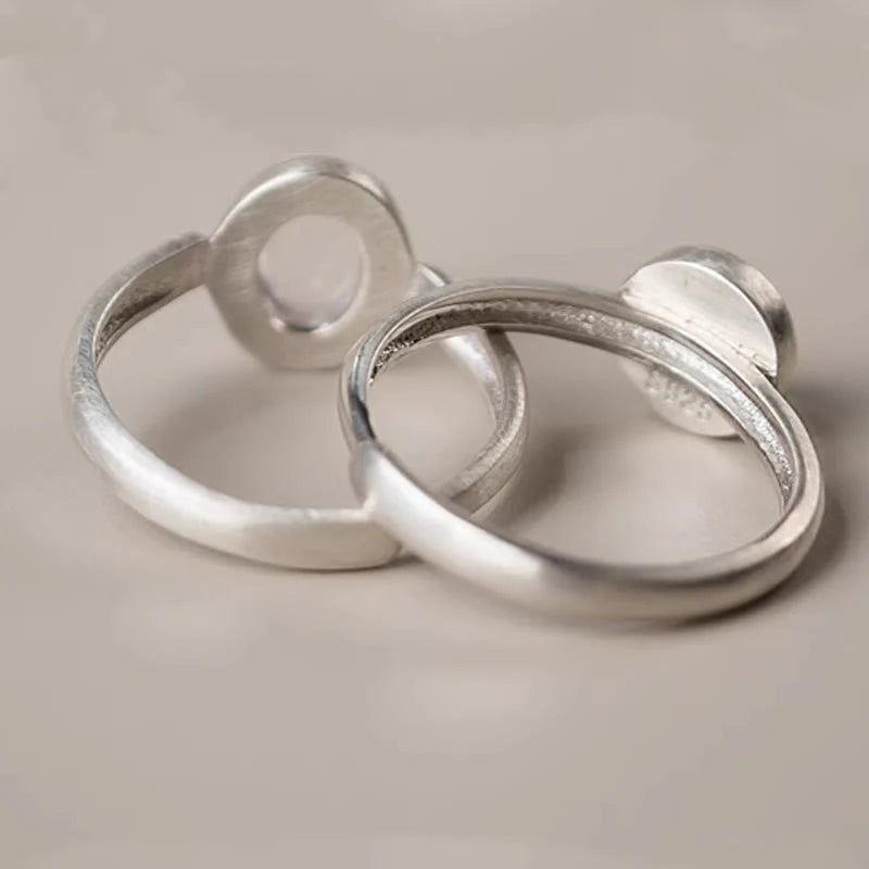 Buddha Stones Natural 925 Sterling Silver Pink CrystalÂ Adjustable Warmth Ring