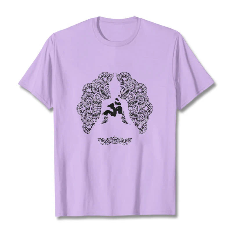Buddha Stones Pure Color Mandala Om Symbol Pattern Tee T-shirt
