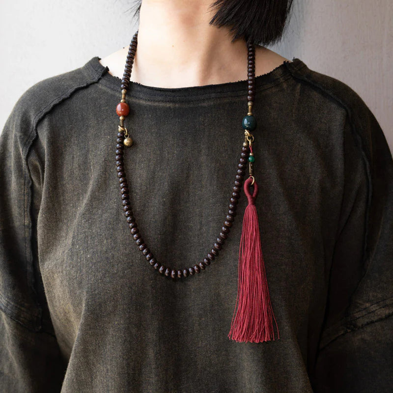 Buddha Stones 108 Mala Beads Natural Tibet Purple Bodhi Seed Auspiciousness Bracelet (Extra 30% Off | USE CODE: FS30)