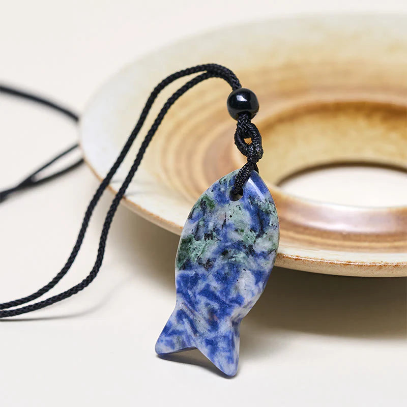 Buddha Stones Koi Fish Pink Crystal Indian Agate Amethyst Topaz Red Jasper Success Warmth Necklace Pendant