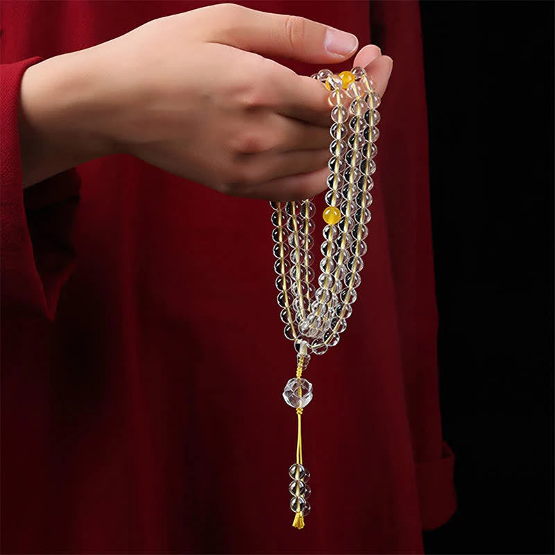 Buddha Stones Liuli Lotus 108 Round Beads Enlightenment Mala