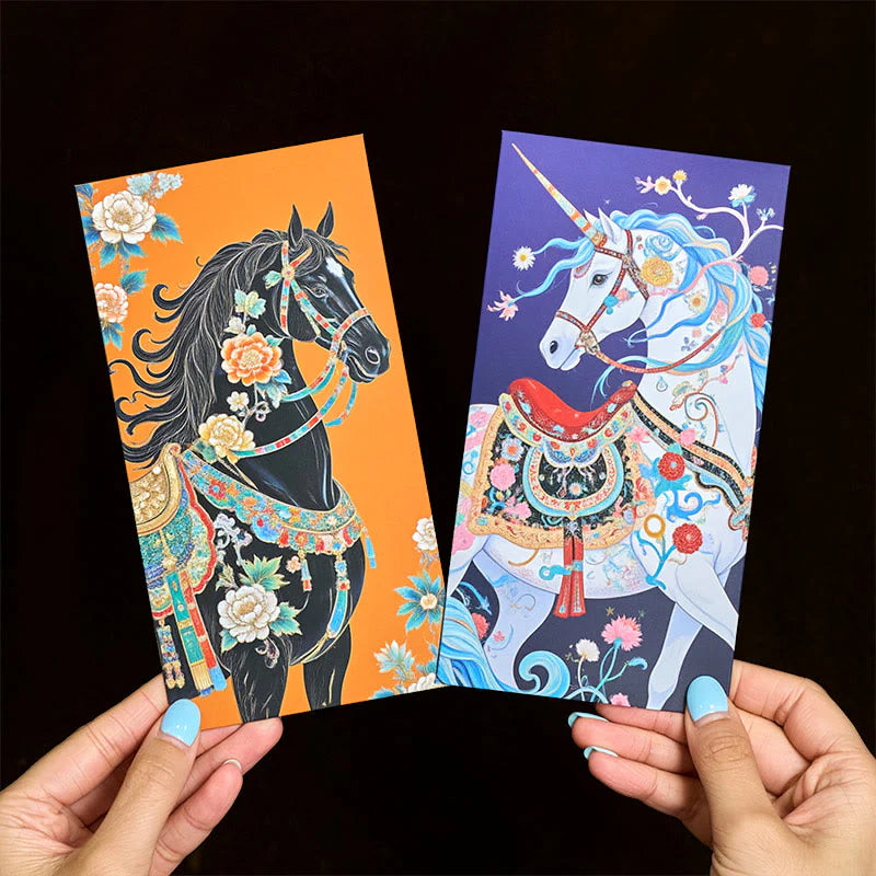 Buddha Stones 6pcs Colorful Chinese Red Envelope Year Of The Horse 2026 New Year