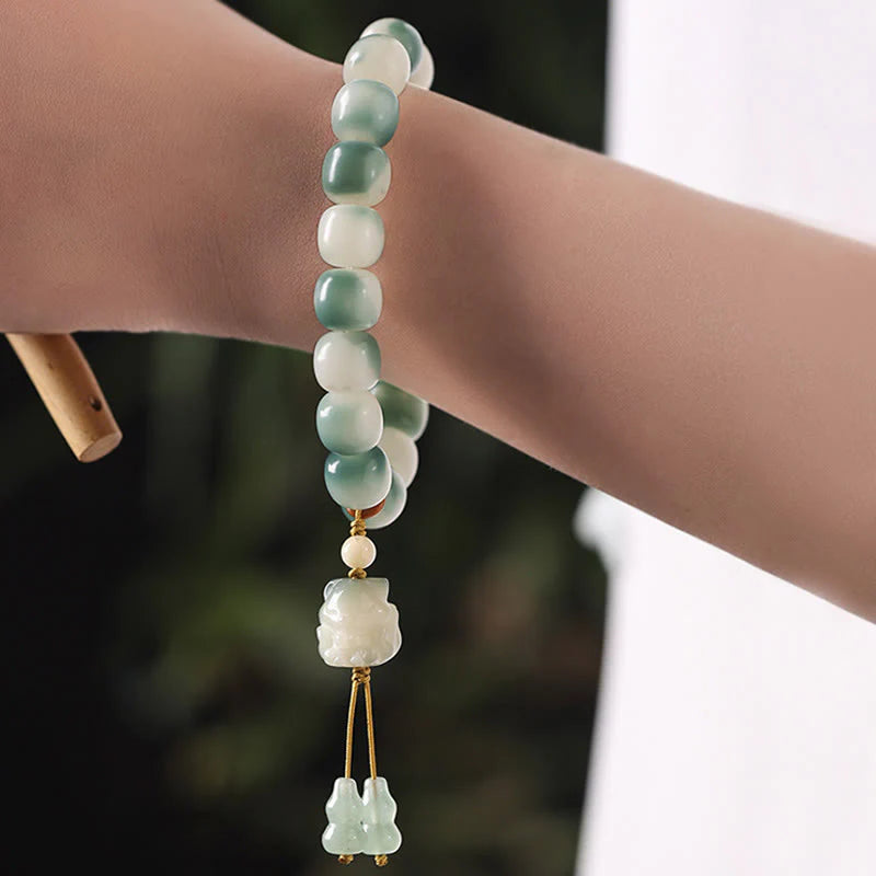 Buddha Stones Gradient Bodhi Seed Nine Tailed Fox Cat Paw Claw Pine Cone Peace Bracelet (Extra 40% Off | USE CODE: FS40)