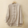 Buddha Stones Literary Artistic Chinese Knot Button Casual Clothing