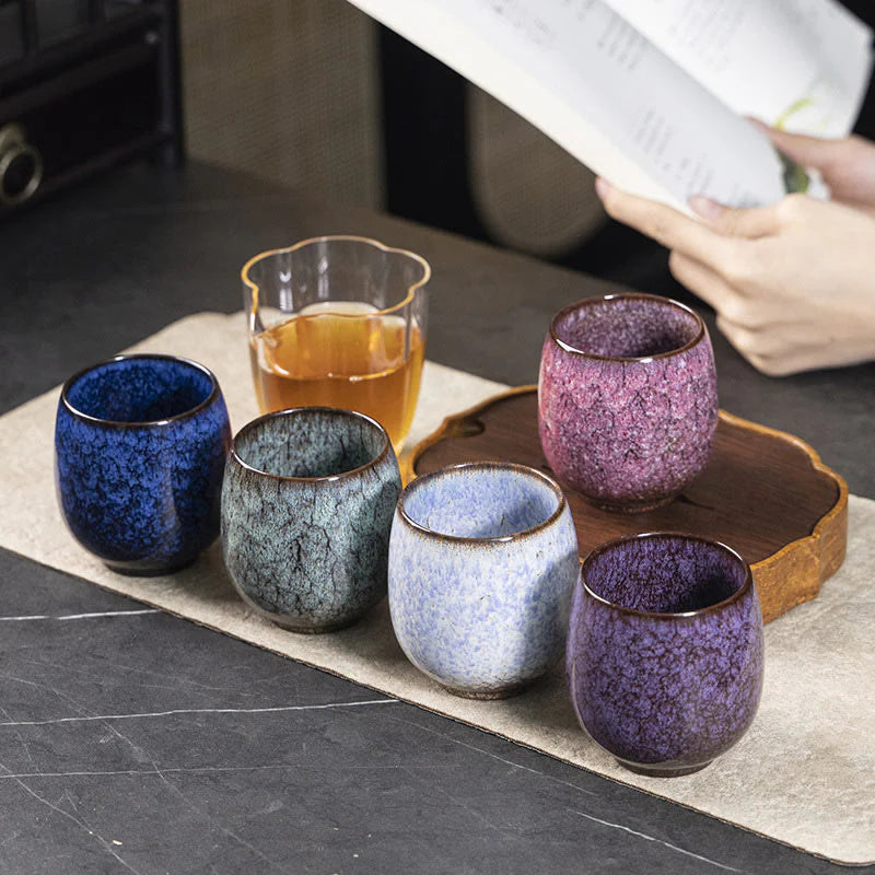 Buddha Stones Handmade Small Chinese Jianzhan Kiln Change Ceramic Teacup Kung Fu Tea Cup 150ml