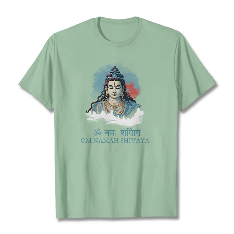 Buddha Stones Sanskrit OM NAMAH SHIVAYA Colorful Clouds Tee T-shirt