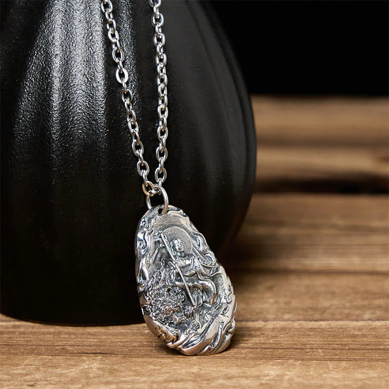 Buddha Stones Copper Kṣitigarbha Dizang Bodhisattva Compassion Pendant Necklace