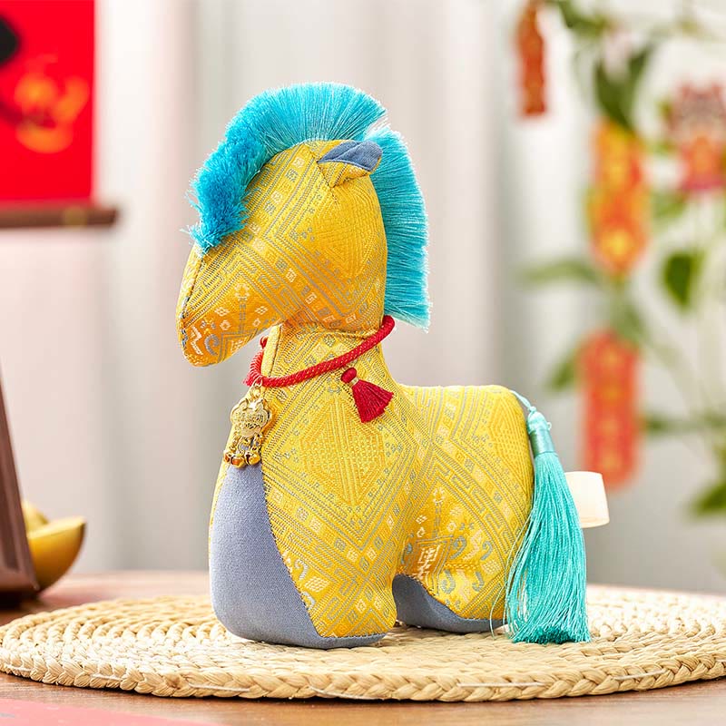 Buddha Stones Year Of The Horse Red String Embroidery Ingot Tassel Decoration