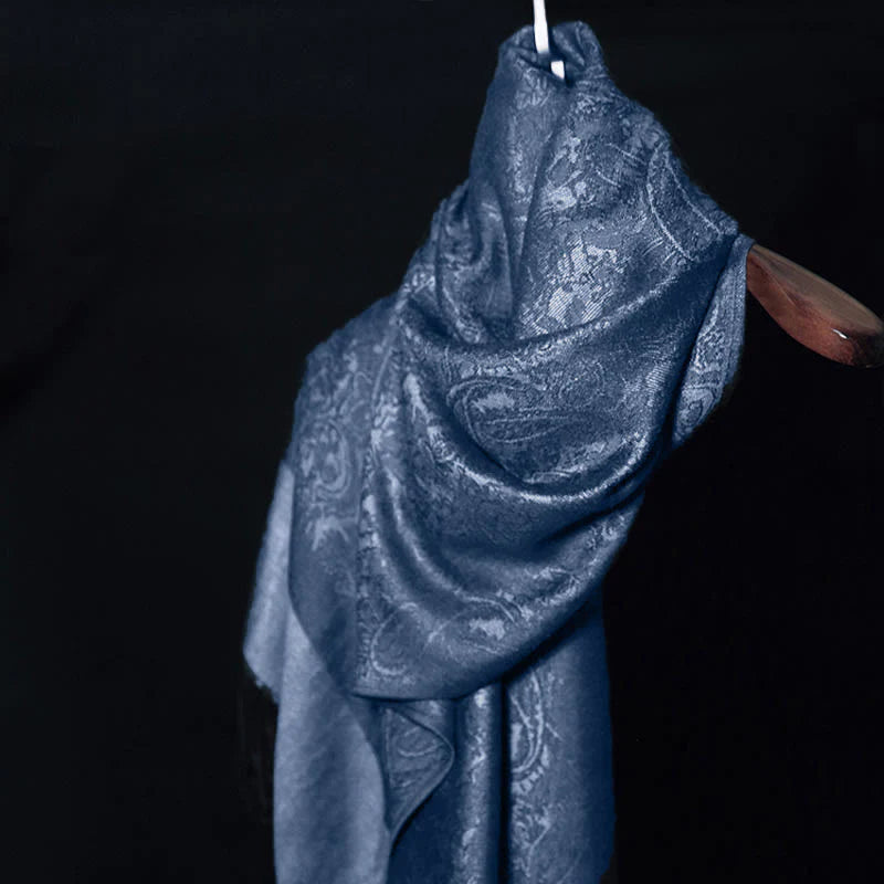 Buddha Stones Tibetan Cashew Jacquard Tassels Shawl Spring Fall Winter Warm Cozy Scarf Wrap