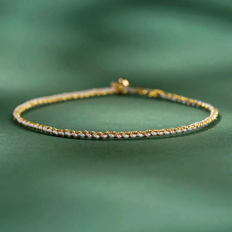 FREE Today: Luck Strength Colorful Rope Coin Bead Extra Thin Braided Bracelet
