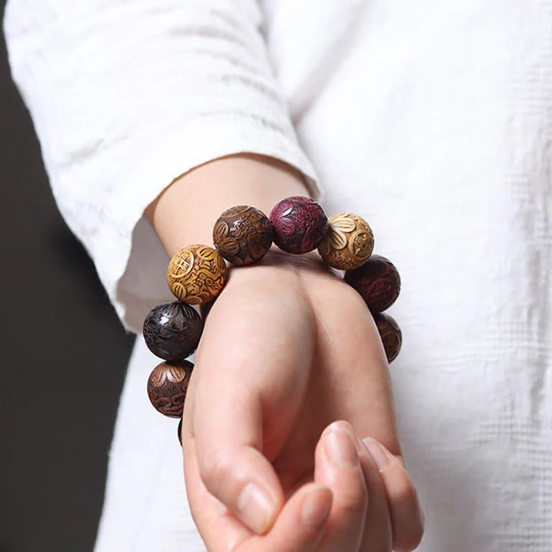 FREE Today: Healing Protection Sandalwood Chinese Zodiac Dragon Phoenix Fu Character Bracelet