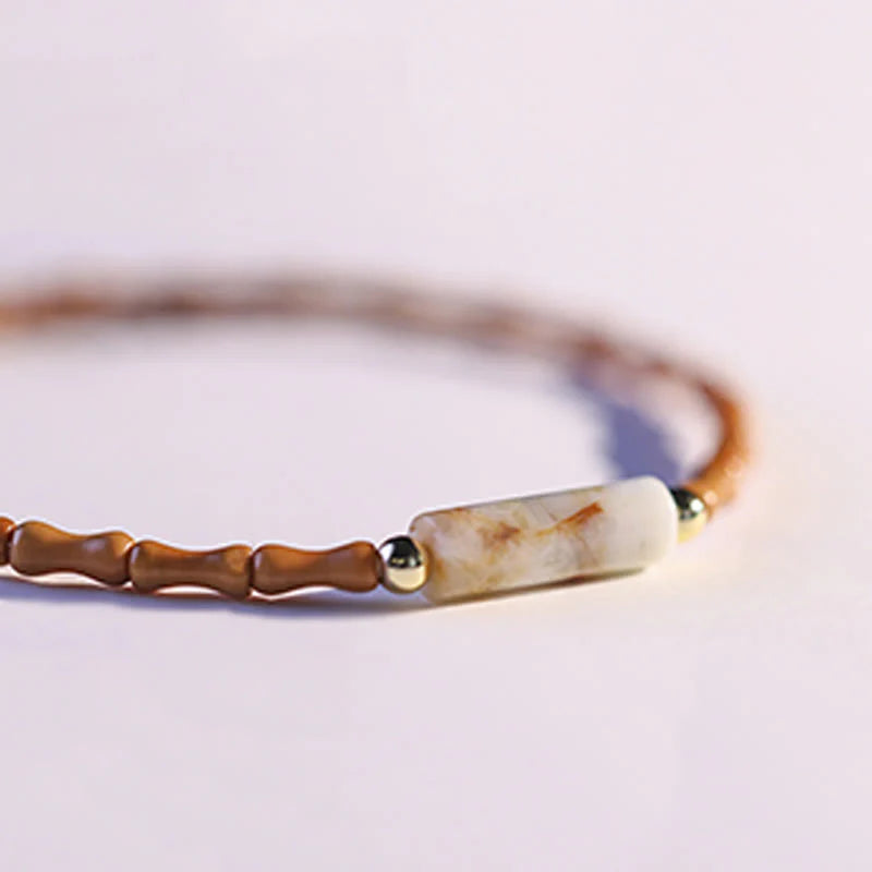 Buddha Stones Ultra-fine Olive Pit Peace Bracelet
