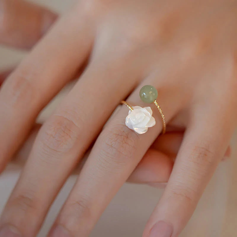 FREE Today: The Lucky Rose Flower Jade Tridacna Ring
