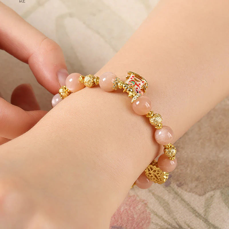Buddha Stones Year Of The Horse South Red Agate Sun Stone Tourmaline Success Bracelet