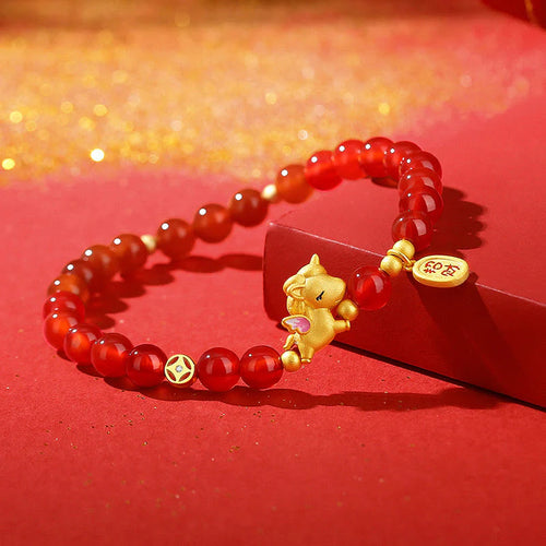 Buddha Stones 925 Sterling Silver Year Of The Horse Red Agate Lucky Fortune Confidence Bracelet