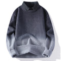 Buddha Stones Winter Stand Collar Gradient Color Design Warm Men's Long Sleeve Knitted Sweater