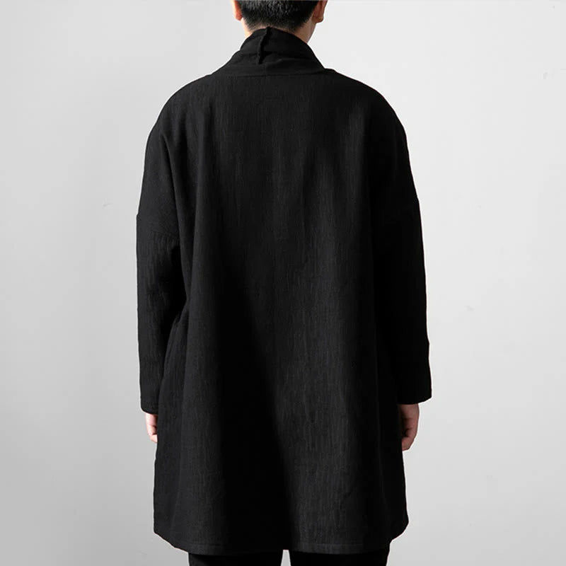 Buddha Stones Fall Simple Cotton Fleece Lined Men's Mid-length Coat Clothing (Extra 30% Off | USE CODE: FS30)