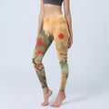 Buddha Stones Mountains Trees Rising Sun Pattern Print Gym Leggings Women's Yoga Pants