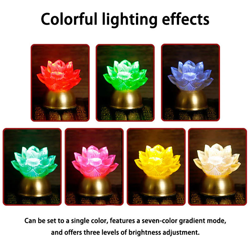 Buddha Stones Lotus Liuli Glass Copper New Begining Home Decoration