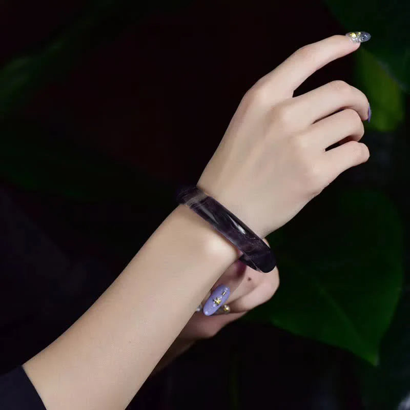 Buddha Stones Natural Fluorite Protection Power Bracelet Bangle-Natural variations; item may differ from photos  (Extra 30% Off | USE CODE: FS30)