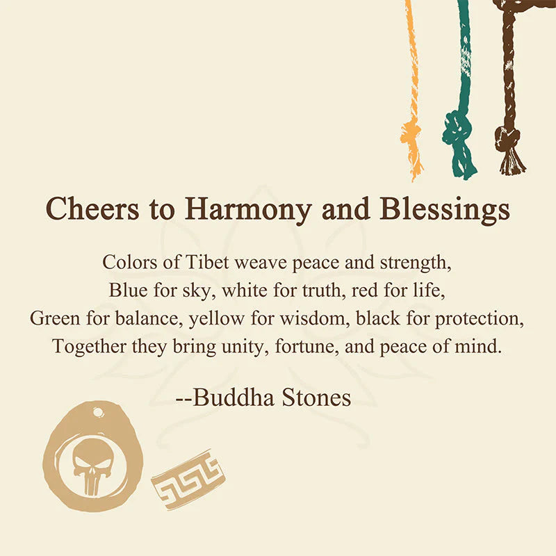 Buddha Stones Cheers to Harmony and Blessings Tibetan Rope Bracelet Includes Gift Message Card