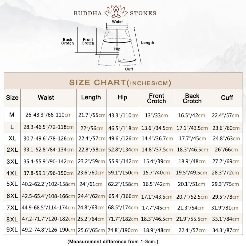 Buddha Stones Casual Solid Color Men's Straight Shorts With Pockets Cotton Shorts Men's Pants