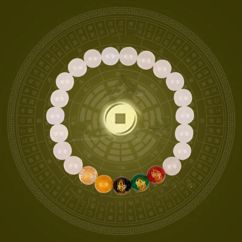 Buddha Stones Five Elements Various Agate Jambhala Luck Bracelet