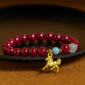 Buddha Stones Year of the Horse Running Horse Charm Cinnabar Blessing Bracelet