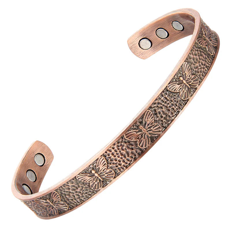Buddha Stones Copper Open Butterfly Balance Self Care Adjustable Cuff Bracelet Bangle