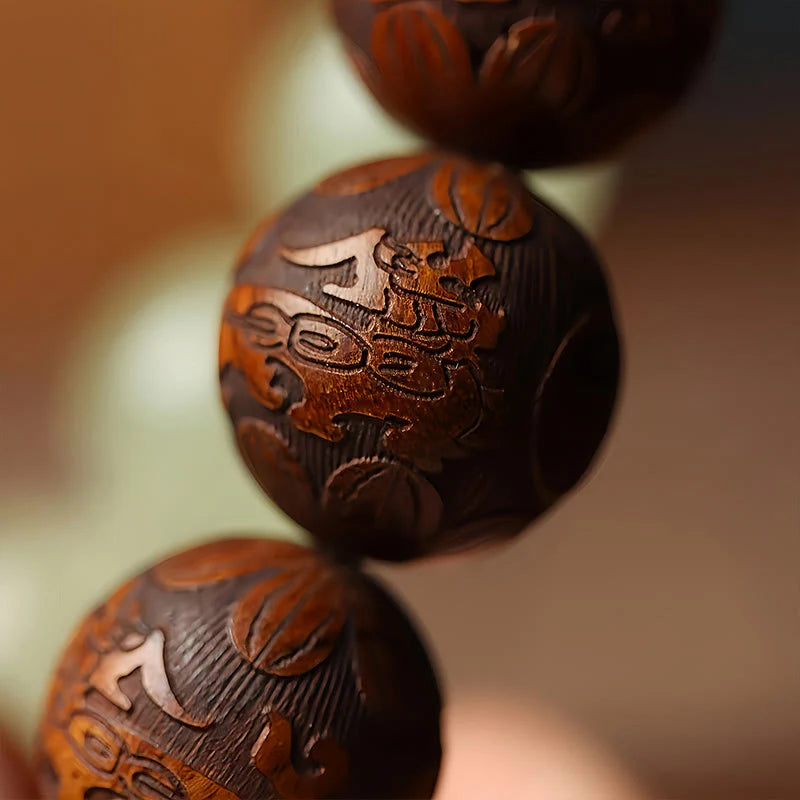 Buddha Stones Wishing You Wealth and Protection Sappan Wood Bracelet Includes Gift Message Card